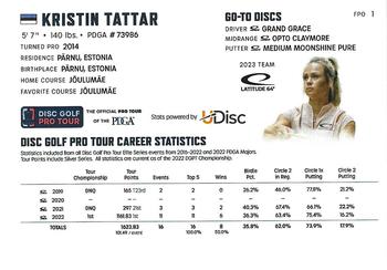 2023 Disc Golf Pro Tour #FPO1 Kristin Tattar Back